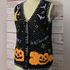 Vintage Halloween Sweater Vest 1990s Basic Edition